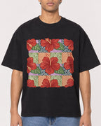 Mockup Boxy Heavyweight Tee Black male close-up 10