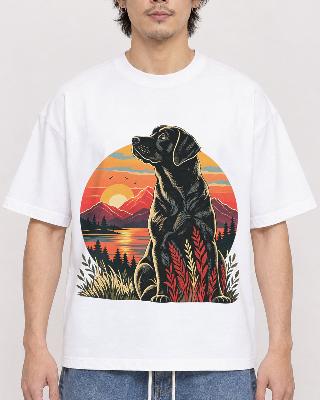 Mockup Boxy Heavyweight Tee White male close-up 03