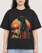 Mockup Boxy Heavyweight Tee Black female close-up 03