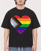 Mockup Boxy Heavyweight Tee Black male close-up 03