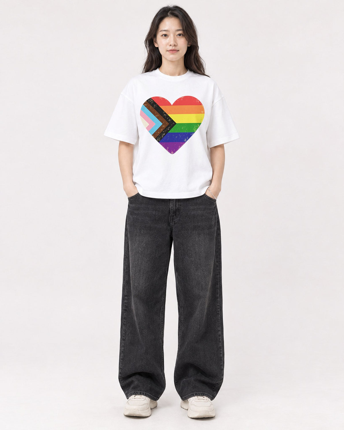 Mockup Boxy Heavyweight Tee White female full-body 03