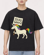 Mockup Boxy Heavyweight Tee Black male close-up 01