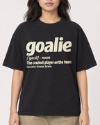 Mockup Boxy Heavyweight Tee Black female close-up 02