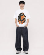 Mockup Boxy Heavyweight Tee White male full-body 01