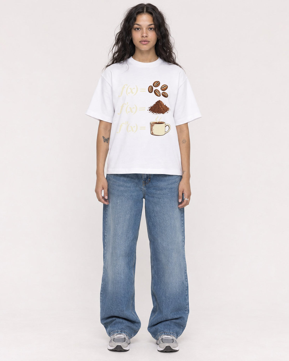 Mockup Boxy Heavyweight Tee White female full-body 30