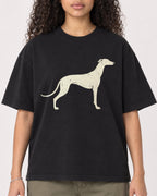 Mockup Boxy Heavyweight Tee Black female close-up 10