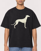 Mockup Boxy Heavyweight Tee Black male close-up 10