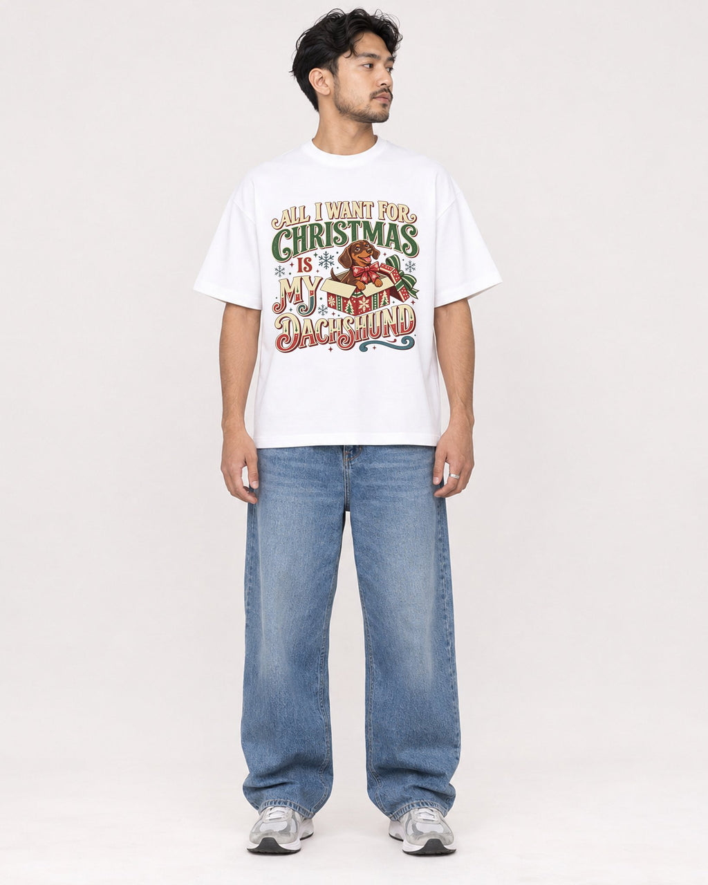 Mockup Boxy Heavyweight Tee White male full-body 02