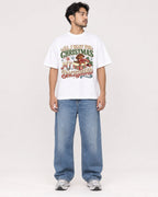 Mockup Boxy Heavyweight Tee White male full-body 02