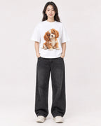 Mockup Boxy Heavyweight Tee White female full-body 03
