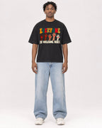 Mockup Boxy Heavyweight Tee Black male full-body 05