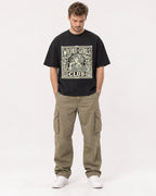 Mockup Boxy Heavyweight Tee Black male full-body 08