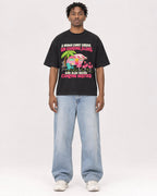 Mockup Boxy Heavyweight Tee Black male full-body 05