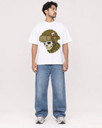 Mockup Boxy Heavyweight Tee White male full-body 02