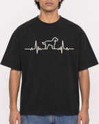 Mockup Boxy Heavyweight Tee Black male close-up 26