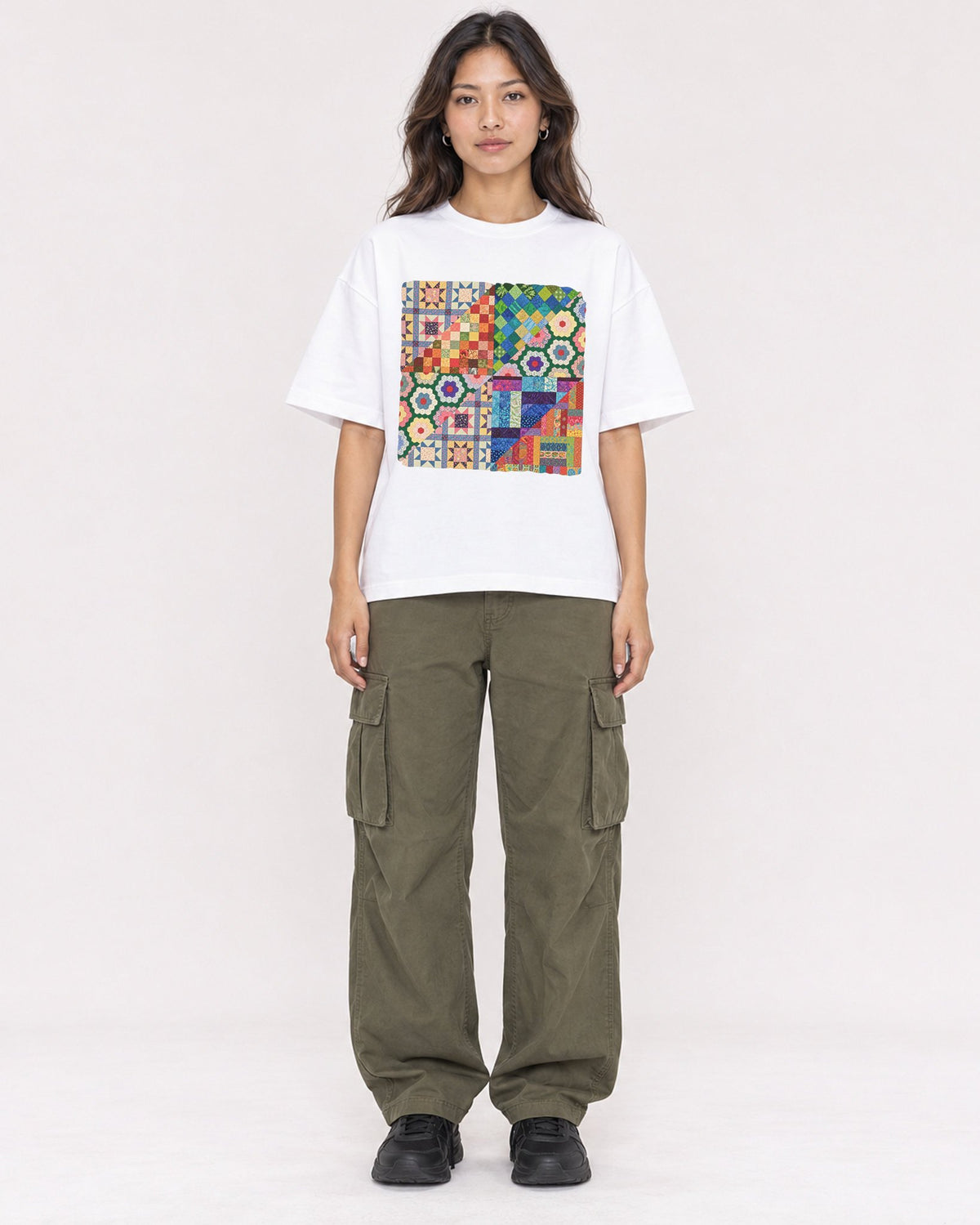 Mockup Boxy Heavyweight Tee White female full-body 02