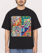 Mockup Boxy Heavyweight Tee Black male close-up 02