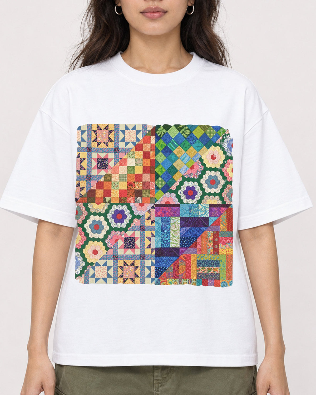 Mockup Boxy Heavyweight Tee White female close-up 02