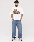Mockup Boxy Heavyweight Tee White male full-body 07