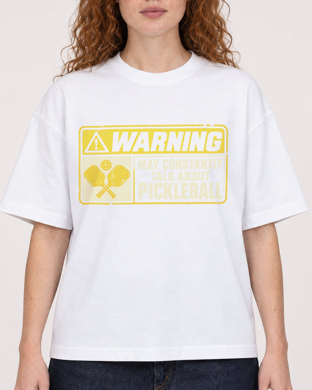 Mockup Boxy Heavyweight Tee White female close-up 09