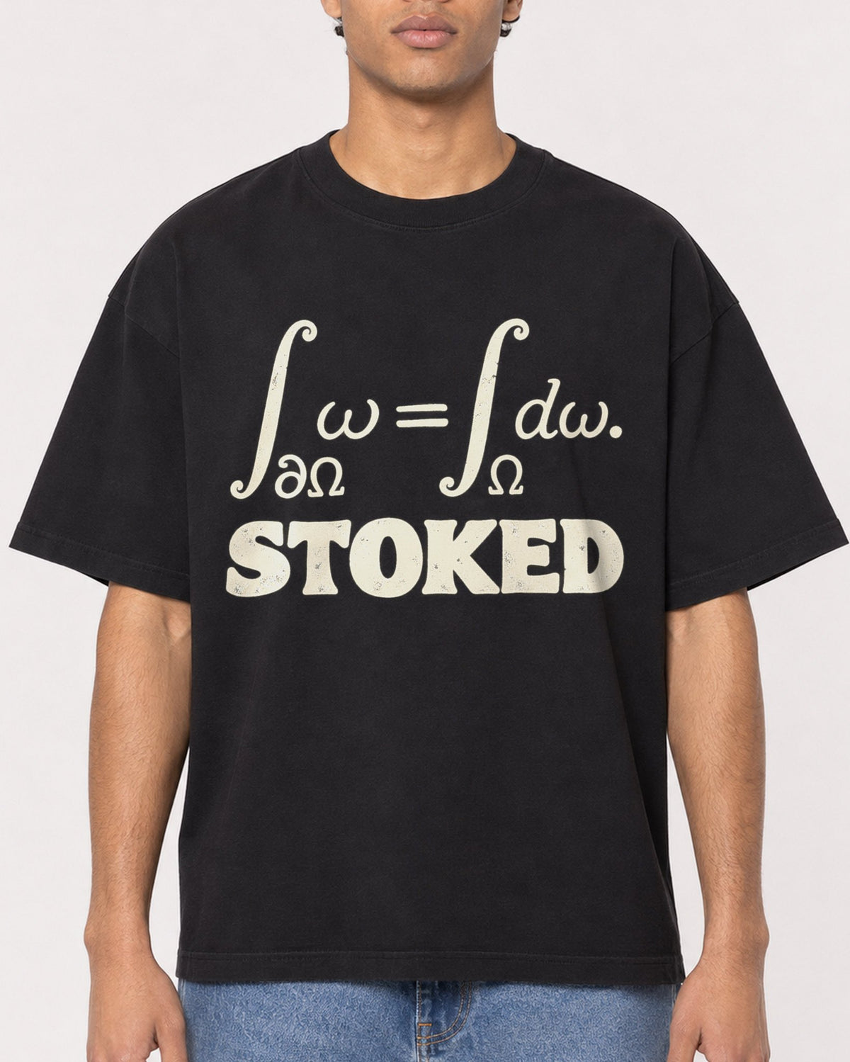 Mockup Boxy Heavyweight Tee Black male close-up 10