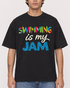 Mockup Boxy Heavyweight Tee Black male close-up 06