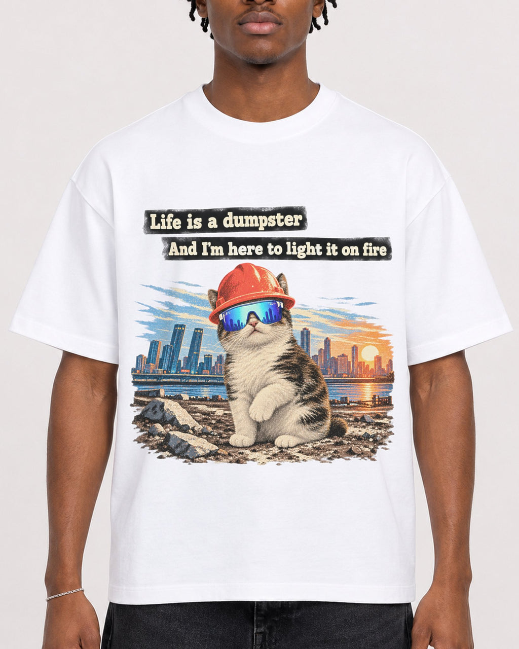 Mockup Boxy Heavyweight Tee White male close-up 05