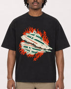 Mockup Boxy Heavyweight Tee Black male close-up 04
