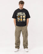 Mockup Boxy Heavyweight Tee Black male full-body 08