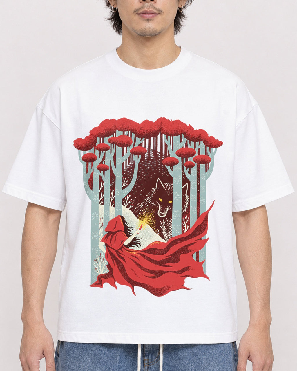 Mockup Boxy Heavyweight Tee White male close-up 03