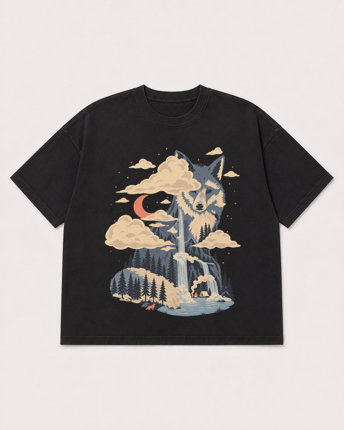 Mockup Boxy Heavyweight Tee Black product