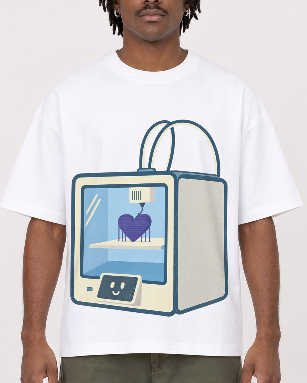 Mockup Boxy Heavyweight Tee White male close-up 04