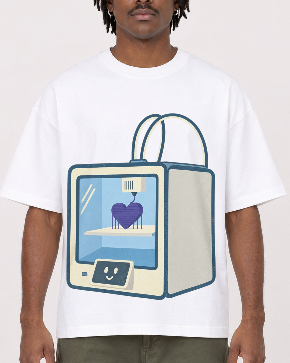 Mockup Boxy Heavyweight Tee White male close-up 04