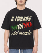 Mockup Boxy Heavyweight Tee Black male close-up 03
