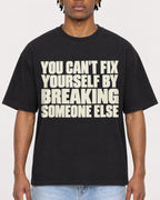 Mockup Boxy Heavyweight Tee Black male close-up 05