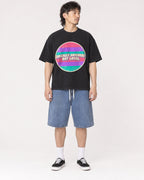 Mockup Boxy Heavyweight Tee Black male full-body 23