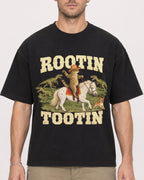 Mockup Boxy Heavyweight Tee Black male close-up 08