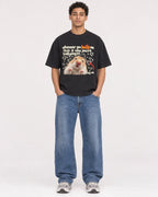 Mockup Boxy Heavyweight Tee Black male full-body 10