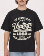 Mockup Boxy Heavyweight Tee Black male close-up 09
