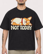Mockup Boxy Heavyweight Tee Black male close-up 12