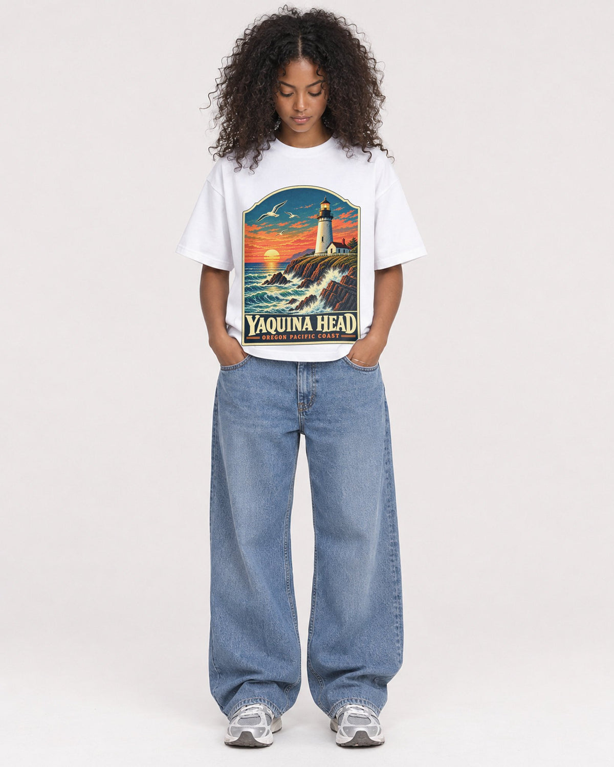 Mockup Boxy Heavyweight Tee White female full-body 05