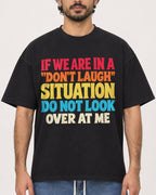Mockup Boxy Heavyweight Tee Black male close-up 47