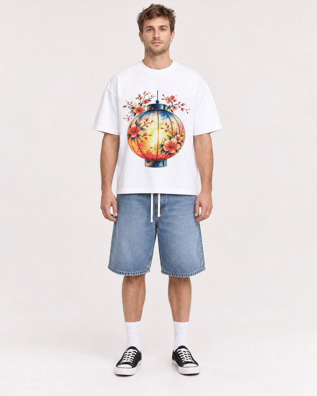 Mockup Boxy Heavyweight Tee White male full-body 08