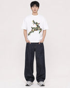 Mockup Boxy Heavyweight Tee White male full-body 01