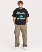 Mockup Boxy Heavyweight Tee Black male full-body 28