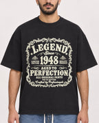 Mockup Boxy Heavyweight Tee Black male close-up 07