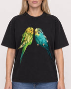 Mockup Boxy Heavyweight Tee Black female close-up 08
