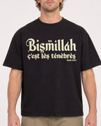 Mockup Boxy Heavyweight Tee Black male close-up 28