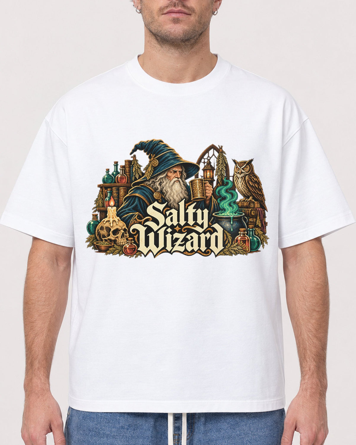 Mockup Boxy Heavyweight Tee White male close-up 08