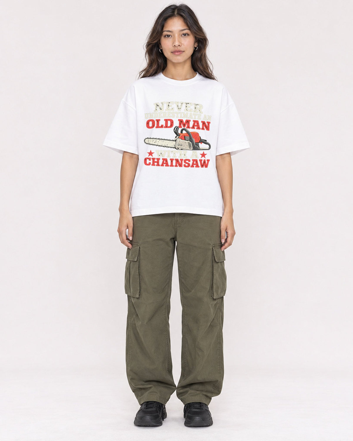 Mockup Boxy Heavyweight Tee White female full-body 02